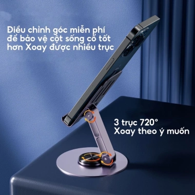Giá Đỡ Điện Thoại Máy Tính Bảng Kim Nhôm Xoay 360 Kệ Xem Phim VHMART 29.900₫