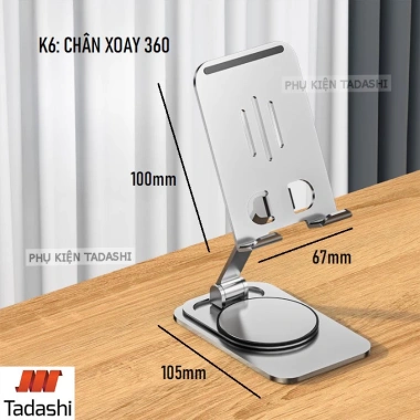 Giá đỡ điện thoại, máy tính bảng xoay 360 độ K6 XP07 - iPhone, iPad 9.7, Xiaomi, Samsung, 60.000₫ 10 Giá đỡ điện thoại, máy tính bảng xoay 360 độ K6 XP07 - iPhone, iPad 9.7, Xiaomi, Samsung, 60.000₫ 10