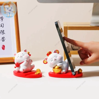 Giá Đỡ Điện Thoại Mèo Thần Tài May Mắn - Kệ Chống Tay Đá, Trang Trí Bàn, 94.050₫