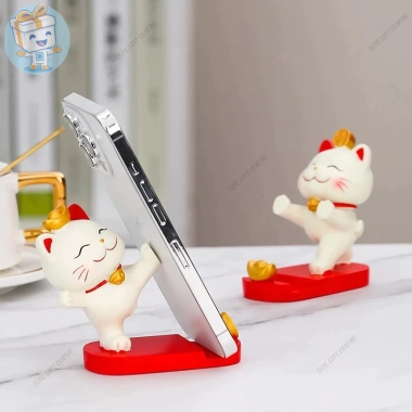 Giá Đỡ Điện Thoại Mèo Thần Tài May Mắn - Kệ Chống Tay Đá, Trang Trí Bàn, 94.050₫