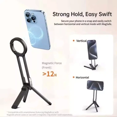 Giá đỡ điện thoại nam châm gấp gọn Tripod lười để bàn đa năng cho smartphone