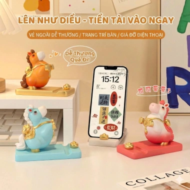 Giá Đỡ Điện Thoại Ngựa May Mắn Tài Lộc Tết - Quà Tặng Decor Bàn Làm Việc Cute Giá 129k 6