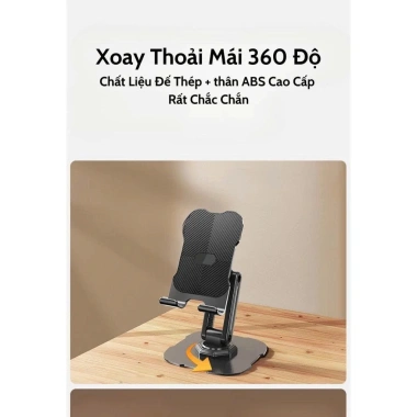 Giá đỡ điện thoại NITECH xoay 360 độ, 2 tầng đế thép chắc chắn, gập gọn tiện lợi