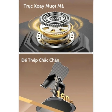 Giá đỡ điện thoại NITECH xoay 360 độ, 2 tầng đế thép chắc chắn, gập gọn tiện lợi