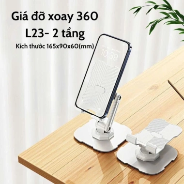 Giá đỡ điện thoại NITECH xoay 360 độ, 2 tầng đế thép chắc chắn, gập gọn tiện lợi