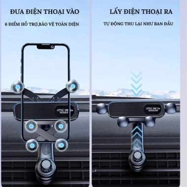 Giá đỡ điện thoại ô tô 6 chấu - Kẹp cửa gió chắc chắn, tặng viên sủi - 45.000₫ 7