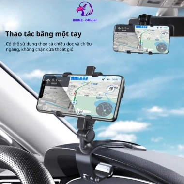 Giá đỡ điện thoại ô tô BINKE gương chiếu hậu đa chức năng xoay bảng điều khiển, giá chỉ 39.000₫