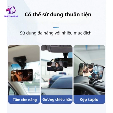 Giá đỡ điện thoại ô tô BINKE gương chiếu hậu đa chức năng xoay bảng điều khiển, giá chỉ 39.000₫