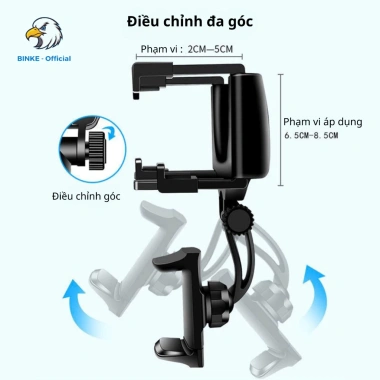 Giá đỡ điện thoại ô tô BINKE kẹp gắn gương chiếu hậu xoay 360° giá chỉ 49.000₫