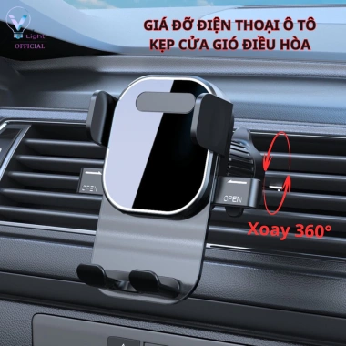 Giá Đỡ Điện Thoại Ô Tô Cửa Gió FIVELIGHT - Kẹp Xoay 360°, Chắc Chắn, Không Chặn Tầm Nhìn