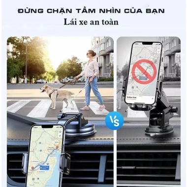 Giá đỡ điện thoại ô tô đa năng: Gắn bảng điều khiển & kính chắn gió, chỉ 60k