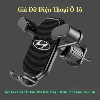 Giá Đỡ Điện Thoại Ô Tô Gắn Cửa Khe Gió – Xoay 360°, Nhỏ Gọn, An Toàn, Logo Theo Hãng Xe