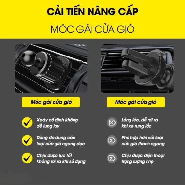 Giá Đỡ Điện Thoại Ô Tô Gắn Cửa Khe Gió – Xoay 360°, Nhỏ Gọn, An Toàn, Logo Theo Hãng Xe