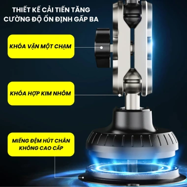 Giá Đỡ Điện Thoại Ô Tô Hít Kính Chân Không Xoay 360 - Kẹp Quay Video Đa Năng 39k