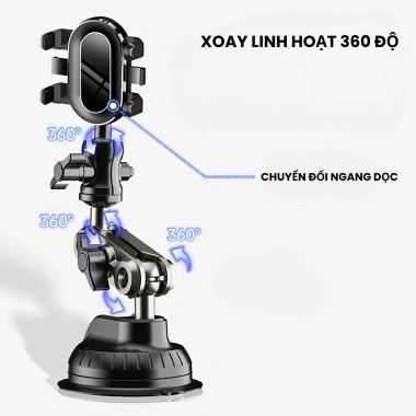 Giá Đỡ Điện Thoại Ô Tô Hít Kính Chân Không Xoay 360 - Kẹp Quay Video Đa Năng 39k