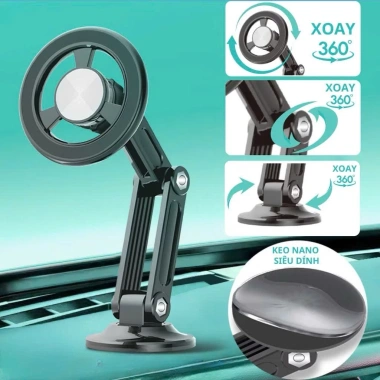 Giá Đỡ Điện Thoại Ô Tô Hút Nam Châm Dán Taplo Kính Siêu Chắc Chắn Xoay 360 - 45.600 VND