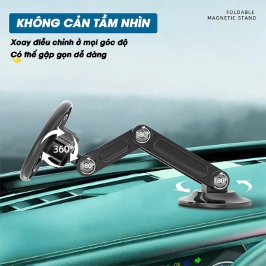 Giá Đỡ Điện Thoại Ô Tô Hút Nam Châm, Kính Siêu Chắc, Chắn Xoay 360 – Giá chỉ 57.000₫