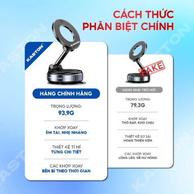 Giá đỡ điện thoại ô tô Kaston K007: hút chân không, xoay 360°, gấp gọn, đa năng