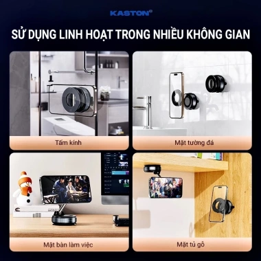 Giá đỡ điện thoại ô tô Kaston K007: hút chân không, xoay 360°, gấp gọn, đa năng