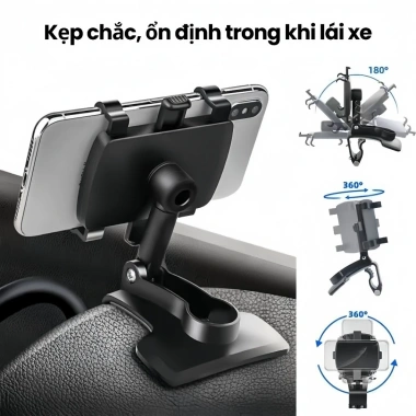 Giá Đỡ Điện Thoại Ô Tô Kẹp TR Xoay 360° Chống Rung - Giá 27.000₫