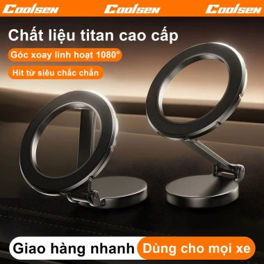 Giá đỡ điện thoại ô tô titan, nam châm mạnh, xoay 1.080°, không rơi, chỉ 193.800₫