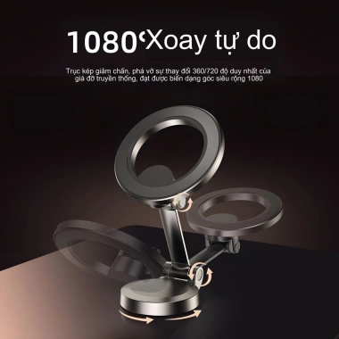 Giá đỡ điện thoại ô tô titan, nam châm mạnh, xoay 1.080°, không rơi, chỉ 193.800₫