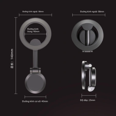 Giá đỡ điện thoại ô tô titan, nam châm mạnh, xoay 1.080°, không rơi, chỉ 193.800₫