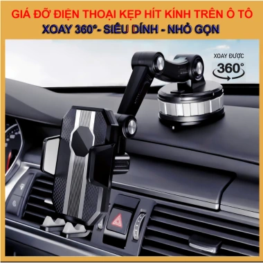 Giá Đỡ Điện Thoại Ô Tô Xoay 360° Kẹp Hít Kính Chân Không Siêu Dính Đa Năng - 70.000₫