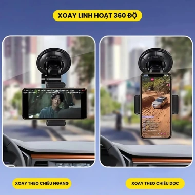 Giá Đỡ Điện Thoại Ô Tô Xoay 360 Thông Minh - Quay Video Livestream Hít Kính - Chỉ 39.000₫ 4