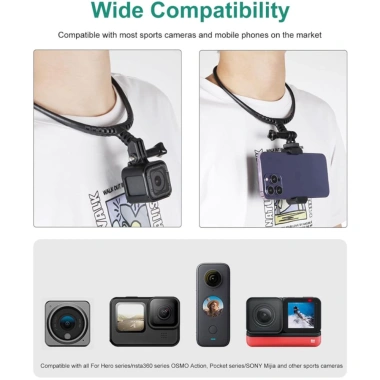 Giá đỡ điện thoại PETOFQQ - Cổ chụp Vlog, dây đeo điều chỉnh, giảm rung cho Hero & Insta360