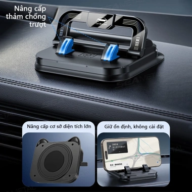 Giá đỡ điện thoại SEAMETAL cho bảng điều khiển ô tô, xoay 360°, chống trượt, có biển số xe - chỉ 59.900đ 3