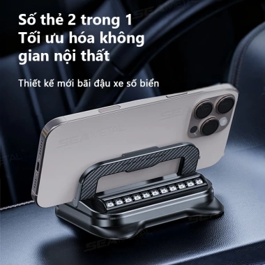 Giá đỡ điện thoại SEAMETAL cho bảng điều khiển ô tô, xoay 360°, chống trượt, có biển số xe - chỉ 59.900đ 5