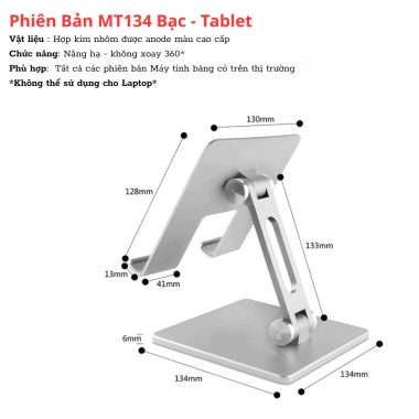 Giá đỡ điện thoại, tablet hợp kim nhôm cao cấp MT133/MT134 - iPad, iPhone, Galaxy Tab, 215.000 10