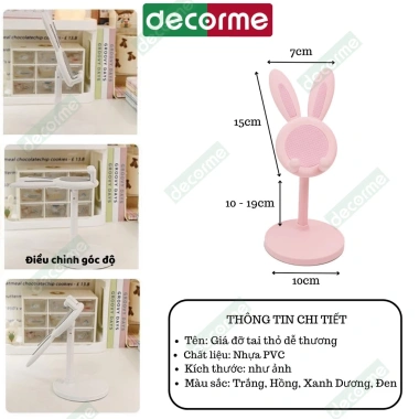 Giá Đỡ Điện Thoại Tai Thỏ T11 Decorme - Kệ Đỡ Ipad Cute, Chắc Chắn, 24.800 VND