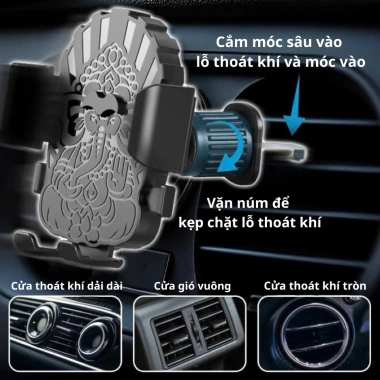 Giá Đỡ Điện Thoại TechGrip 360 Kẹp Cửa Gió Ô Tô - Nhỏ Gọn Tiện Lợi Điều Hoà