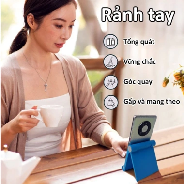 Giá đỡ điện thoại TPE cao cấp, iPad quay 110°, gập gọn du lịch, chỉ 49.613₫