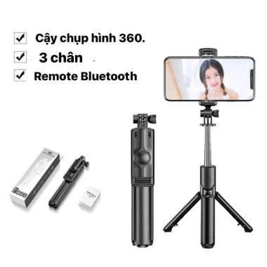 Giá Đỡ Điện Thoại Tripod 3 Chân – Gậy Tự Sướng kèm Remote Bluetooth, chỉ 89.000₫
