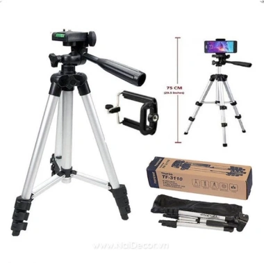 Giá đỡ điện thoại Tripod 3.110 - Kẹp 3 chân đa năng, tương thích mọi máy, ổn định tiện lợi