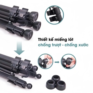 Giá đỡ điện thoại Tripod 3.520 đa năng, cao 1m4-1m7, xoay 360, chân máy ảnh và máy chiếu chắc chắn, tiện dụng