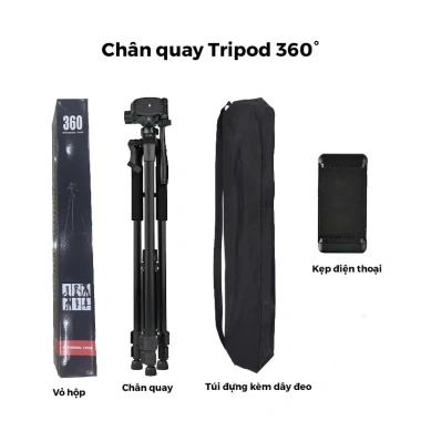 Giá đỡ điện thoại Tripod 3.520 đa năng, cao 1m4-1m7, xoay 360, chân máy ảnh và máy chiếu chắc chắn, tiện dụng