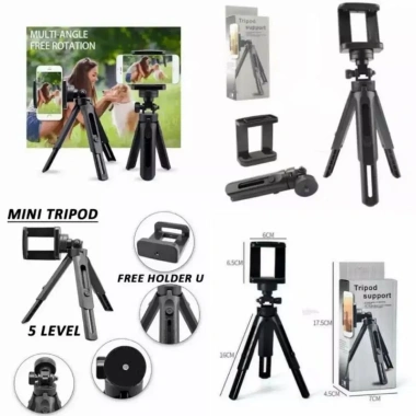 Giá đỡ điện thoại Tripod 360° xoay ngang-dọc, điều chỉnh góc chụp ảnh quay video - 27.000₫