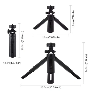 Giá đỡ điện thoại Tripod 360° xoay ngang-dọc, điều chỉnh góc chụp ảnh quay video - 27.000₫