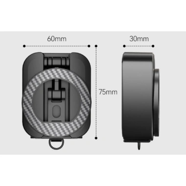 Giá đỡ điện thoại từ tính GPIONVS4.561 - Gập 360, rảnh tay, dùng cho Gym, máy bay du lịch, Magsafe 2