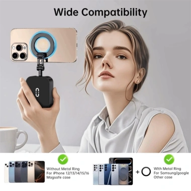 Giá đỡ điện thoại từ tính GPIONVS4.561 - Gập 360, rảnh tay, dùng cho Gym, máy bay du lịch, Magsafe 5
