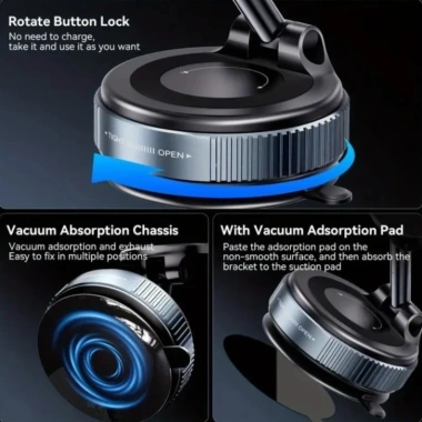 Giá đỡ điện thoại từ tính N52 điều chỉnh 360 độ xoay, gập gọn, hút chân không mạnh 7 Giá đỡ điện thoại từ tính N52 điều chỉnh 360 độ xoay, gập gọn, hút chân không mạnh 7