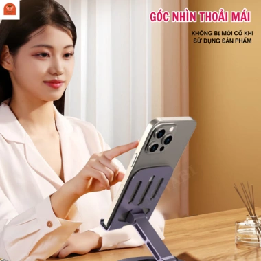 Giá đỡ điện thoại và máy tính bảng 360 độ gấp gọn kim loại cao cấp màu xám, đế chống trượt, chỉ 21.000 VND 4 Giá đỡ điện thoại và máy tính bảng 360 độ gấp gọn kim loại cao cấp màu xám, đế chống trượt, chỉ 21.000 VND 4