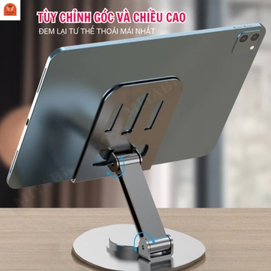 Giá đỡ điện thoại và máy tính bảng 360 độ gấp gọn kim loại cao cấp màu xám, đế chống trượt, chỉ 21.000 VND 7 Giá đỡ điện thoại và máy tính bảng 360 độ gấp gọn kim loại cao cấp màu xám, đế chống trượt, chỉ 21.000 VND 7