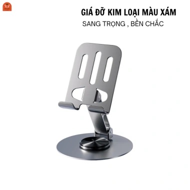 Giá đỡ điện thoại và máy tính bảng 360 độ gấp gọn kim loại cao cấp màu xám, đế chống trượt, chỉ 21.000 VND 9 Giá đỡ điện thoại và máy tính bảng 360 độ gấp gọn kim loại cao cấp màu xám, đế chống trượt, chỉ 21.000 VND 9