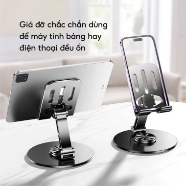 Giá Đỡ Điện Thoại và Máy Tính Bảng JYoohome Nhôm Xoay 720 độ, Gập Gọn, 34.300 VND