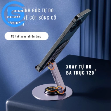 Giá đỡ điện thoại và máy tính bảng xoay 360 gấp gọn hợp kim bền bỉ, tiện lợi G504